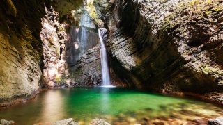 Kozjak waterfall Triglav national park - Sheep near Mangart Julian Alps Triglav - tailor-made trips Slovenia Europe